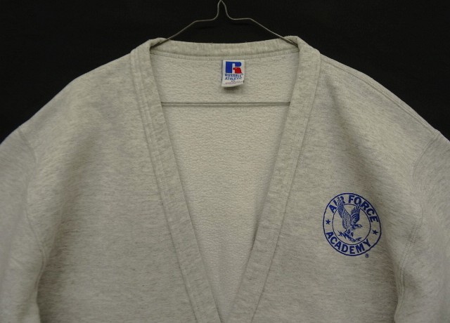 画像: 90'S RUSSELL ATHLETIC "AIR FORCE ACADEMY" スウェット カーディガン ヘザーグレー USA製 (VINTAGE)