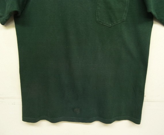 画像: 70'S TOWNCRAFT シングルステッチ 耳付きポケット 半袖 Tシャツ ダークグリーン (VINTAGE)