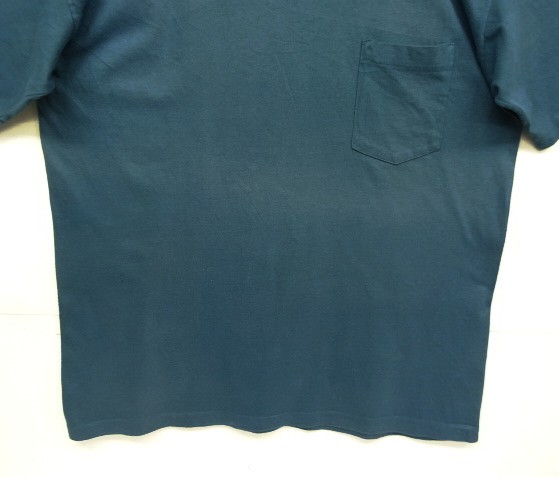 画像: 80'S BANANA REPUBLIC シングルステッチ 耳付きポケット 半袖 Tシャツ ブルー USA製 (VINTAGE)