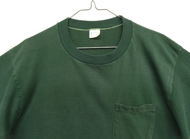 画像: 70'S TOWNCRAFT シングルステッチ 耳付きポケット 半袖 Tシャツ ダークグリーン (VINTAGE)