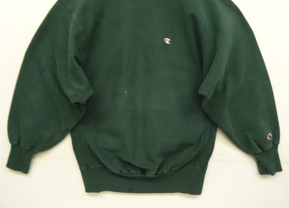 画像: 90'S CHAMPION 刺繍タグ リバースウィーブ ダークグリーン USA製 (VINTAGE)