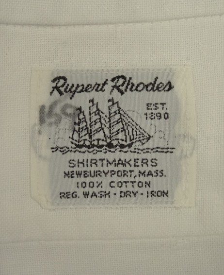 画像2: 60'S RUPERT RHODES 6ボタン マチ付き オックスフォード BDシャツ ホワイト USA製 (VINTAGE)