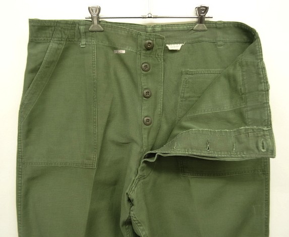 画像: 60'S アメリカ軍 US ARMY "OG107" コットンサテン ベイカーパンツ W40L33 (VINTAGE)