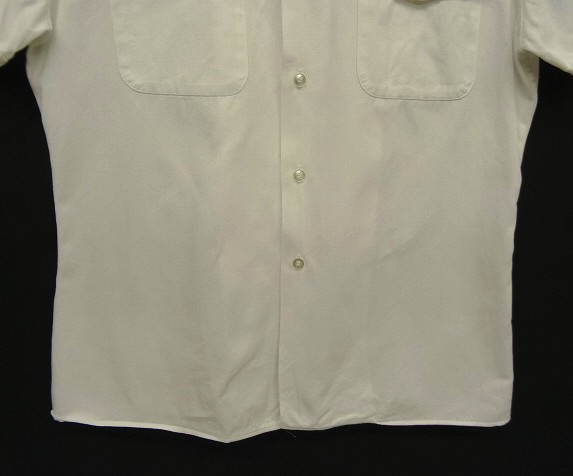 画像: 50'S アメリカ軍 USMA "CADET STORE WEST POINT" コットンツイル 半袖 オープンカラーシャツ ホワイト (VINTAGE)