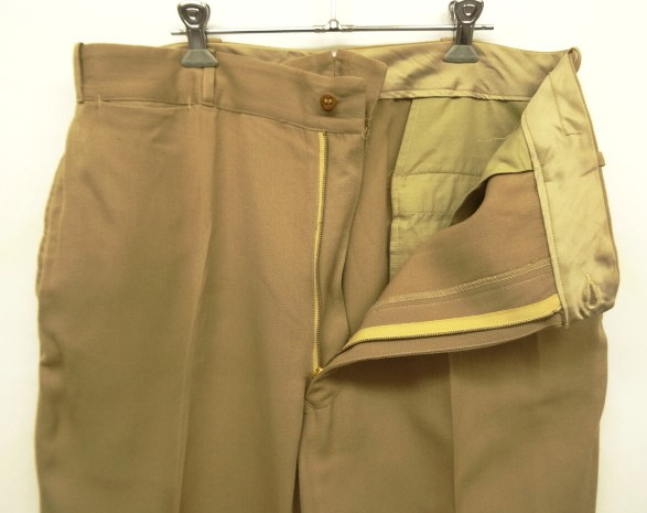 画像: 40'S アメリカ軍 USMA ウールギャバジンパンツ PATWINジップ タン (VINTAGE)