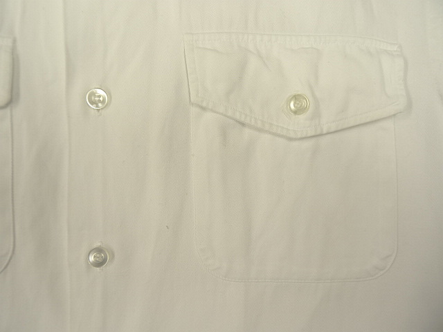 画像: 50'S アメリカ軍 USMA "CADET STORE WEST POINT" コットンツイル 半袖 オープンカラーシャツ ホワイト (VINTAGE)