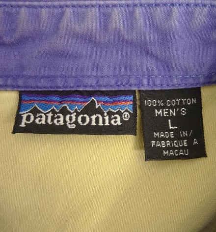 画像2: 90'S PATAGONIA 旧タグ 三角フラップ 長袖 ワークシャツ ブルー マカオ製 (VINTAGE)