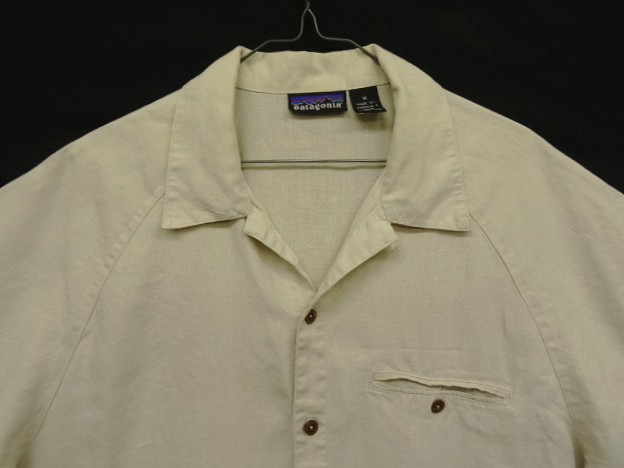 画像: 03'S PATAGONIA "HEMP100%" ラグランスリーブ 半袖 オープンカラーシャツ オフホワイト (VINTAGE)