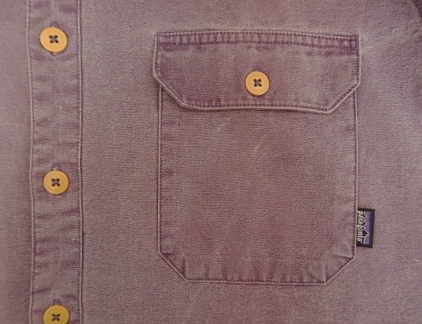 画像: 90'S PATAGONIA キャンバス 長袖 ワークシャツ グレープ マカオ製 (VINTAGE)