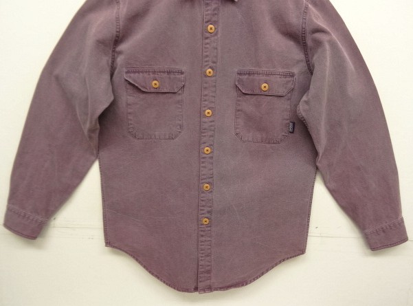 画像: 90'S PATAGONIA キャンバス 長袖 ワークシャツ グレープ マカオ製 (VINTAGE)