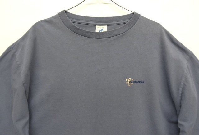 画像: 90'S PATAGONIA "BENEFICIAL T'S" バックプリント 長袖 Tシャツ ブルー USA製 (VINTAGE)