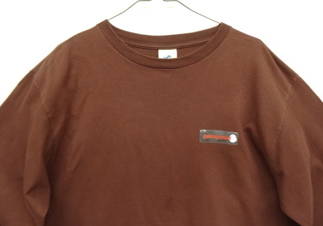 画像: 90'S PATAGONIA "BENEFICIAL T'S" バックプリント 長袖 Tシャツ ブラウン USA製 (VINTAGE)