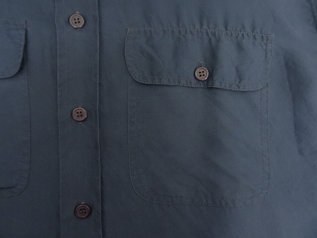 画像: DANIEL HECHTER フラップ付きポケット 長袖 シルクシャツ ネイビー (VINTAGE)