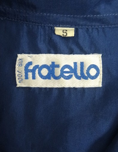 画像2: FRATELLO フラップ付きポケット 長袖 シルクシャツ ダークブルー (VINTAGE)