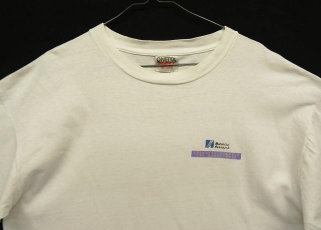 画像: 90'S MICROTEC RESERCH シングルステッチ 両面プリント 半袖 Tシャツ ホワイト ジャマイカ製 (VINTAGE)