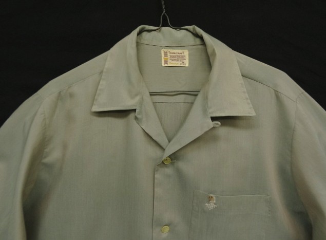画像: 60'S TOWNCRAFT 長袖 オープンカラーシャツ グレー (VINTAGE)