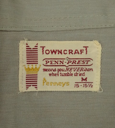 画像2: 60'S TOWNCRAFT 長袖 オープンカラーシャツ グレー (VINTAGE)