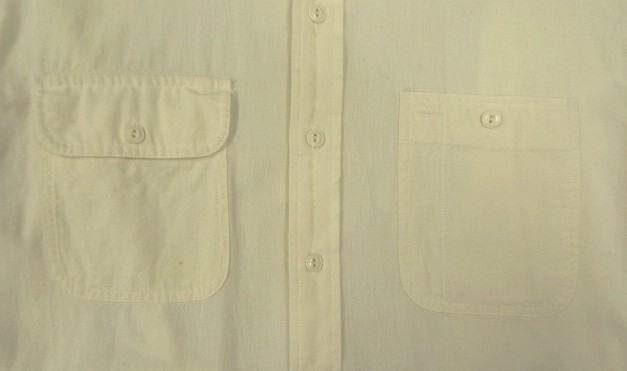 画像: 90'S RALPH LAUREN "POLO COUNTRY" 猫目ボタン 長袖 ワークシャツ 生成り (VINTAGE)