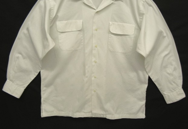 画像: 90'S RALPH LAUREN "STEWARD" ポプリン フラップ付きポケット 長袖 オープンカラーシャツ ホワイト (VINTAGE)