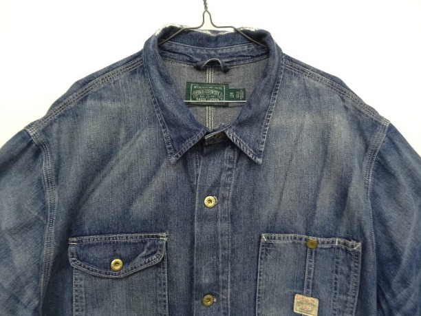 画像: RALPH LAUREN "POLO COUNTRY" 月桂樹ボタン デニム カバーオール インディゴ (USED)