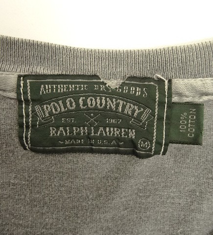 画像2: 90'S RALPH LAUREN "POLO COUNTRY" シングルステッチ ポケット付き 半袖 Tシャツ ブラック USA製 (VINTAGE)
