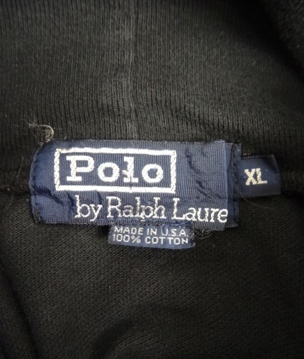 画像2: 90'S RALPH LAUREN 鹿の子 タートルネック 長袖 Tシャツ ブラック USA製 (VINTAGE)