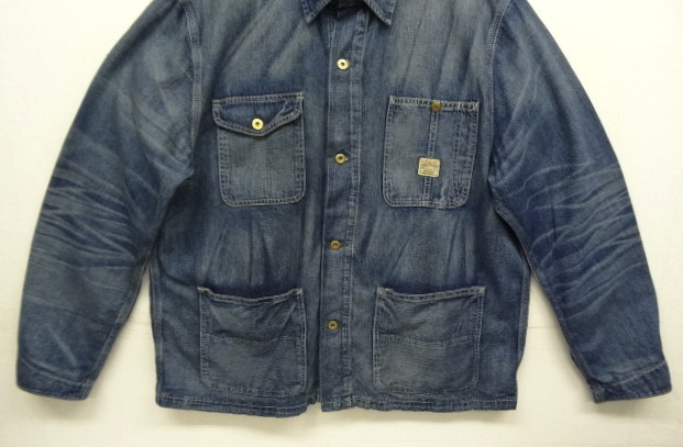 画像: RALPH LAUREN "POLO COUNTRY" 月桂樹ボタン デニム カバーオール インディゴ (USED)