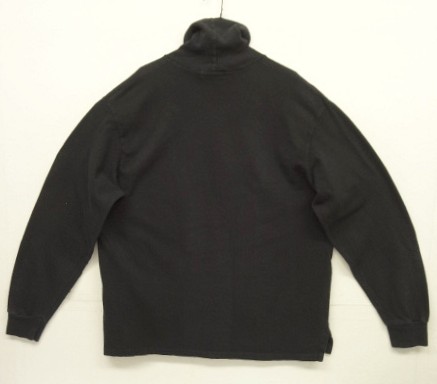 画像4: 90'S RALPH LAUREN 鹿の子 タートルネック 長袖 Tシャツ ブラック USA製 (VINTAGE)