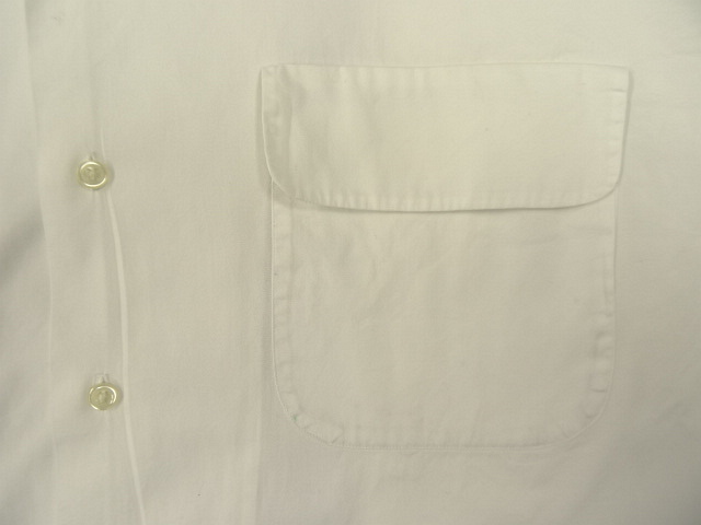 画像: 90'S RALPH LAUREN "STEWARD" ポプリン フラップ付きポケット 長袖 オープンカラーシャツ ホワイト (VINTAGE)