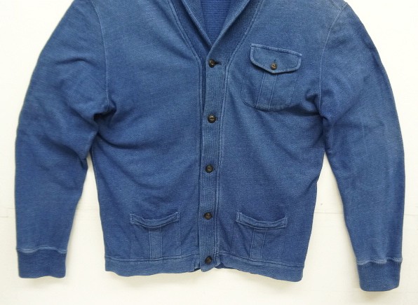 画像: 90'S RALPH LAUREN コットン ショールカラー カーディガン インディゴ (VINTAGE) 