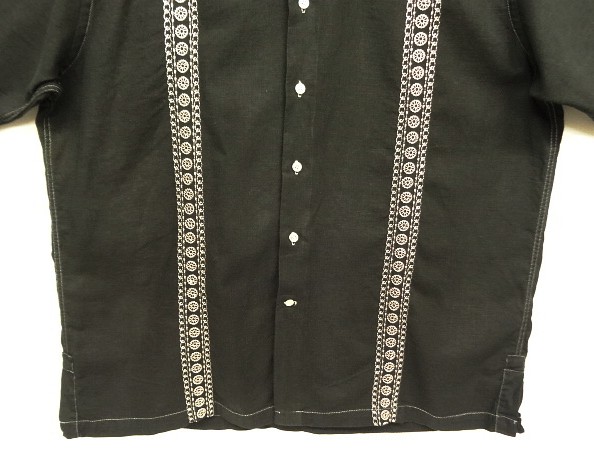 画像: GUAYABERA SHIRT 半袖 キューバシャツ 後染めブラック (VINTAGE)