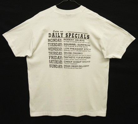 画像4: 90'S ROAD KILL CAFE シングルステッチ 両面プリント 半袖 Tシャツ ホワイト USA製 (VINTAGE)