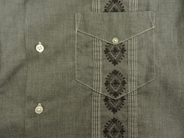 画像: GUAYABERA SHIRT オープンカラー 半袖 キューバシャツ 後染めブラック (VINTAGE)