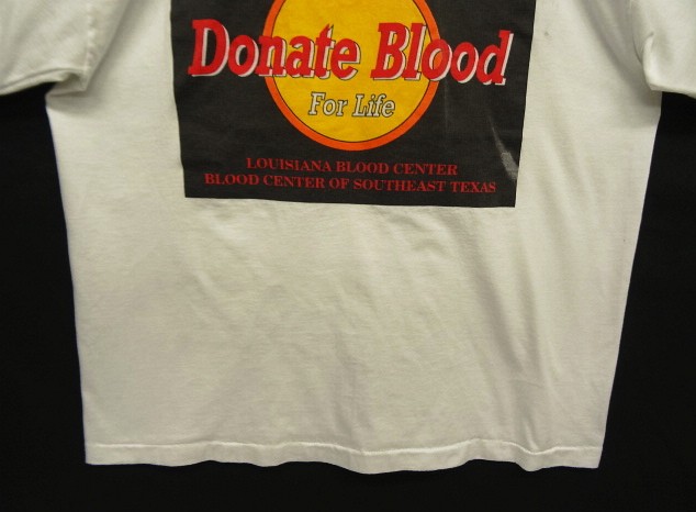 画像: 90'S DONATE BLOOD シングルステッチ 半袖 Tシャツ ホワイト USA製 (VINTAGE)