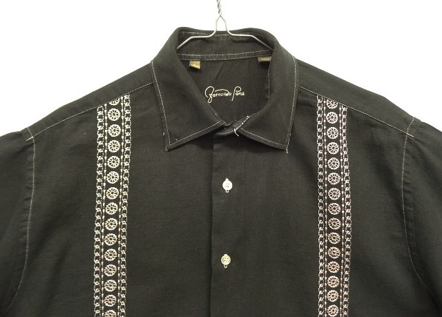 画像: GUAYABERA SHIRT 半袖 キューバシャツ 後染めブラック (VINTAGE)