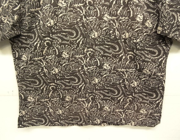 画像: 90'S RALPH LAUREN "CLAYTON" コットン 半袖 オープンカラーシャツ ブラックベース/ドラゴン柄 (VINTAGE)