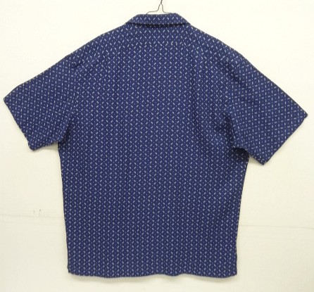 画像4: 90'S RALPH LAUREN "CLAYTON" レーヨン 半袖 オープンカラーシャツ ネイビー/ホワイト小紋柄 (VINTAGE)