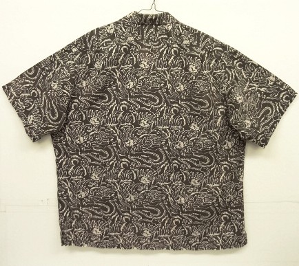 画像3: 90'S RALPH LAUREN "CLAYTON" コットン 半袖 オープンカラーシャツ ブラックベース/ドラゴン柄 (VINTAGE)