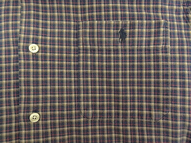 画像: 90'S RALPH LAUREN "ADAMS" コットン 半袖 オープンカラーシャツ チェック柄 (VINTAGE)