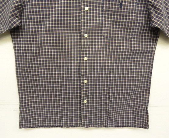 画像: 90'S RALPH LAUREN "ADAMS" コットン 半袖 オープンカラーシャツ チェック柄 (VINTAGE)