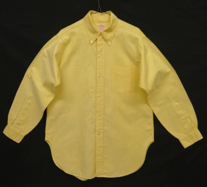 画像1: 60'S BROOKS BROTHERS "MAKERS" 6ボタン オックスフォード BDシャツ イエロー USA製 (VINTAGE)