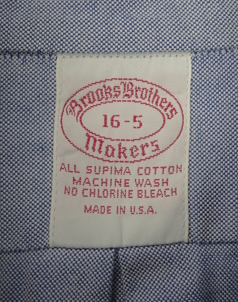 画像2: 80'S BROOKS BROTHERS "MAKERS" オックスフォード BDシャツ ブルー USA製 (VINTAGE)