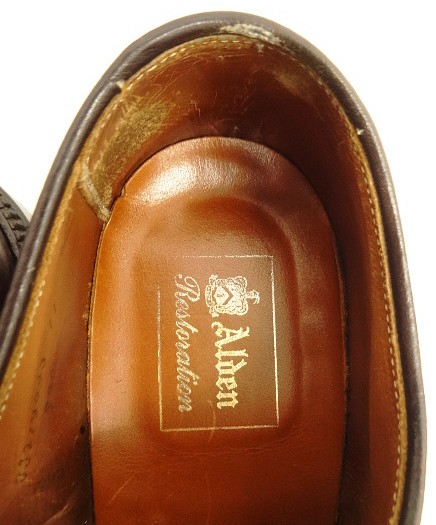 画像: ALDEN 930 グレインレザー プレーントゥシューズ ブラウン USA製 (USED)