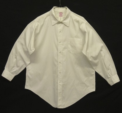 画像1: 90'S BROOKS BROTHERS ポプリン レギュラーカラーシャツ ホワイト USA製 (VINTAGE)