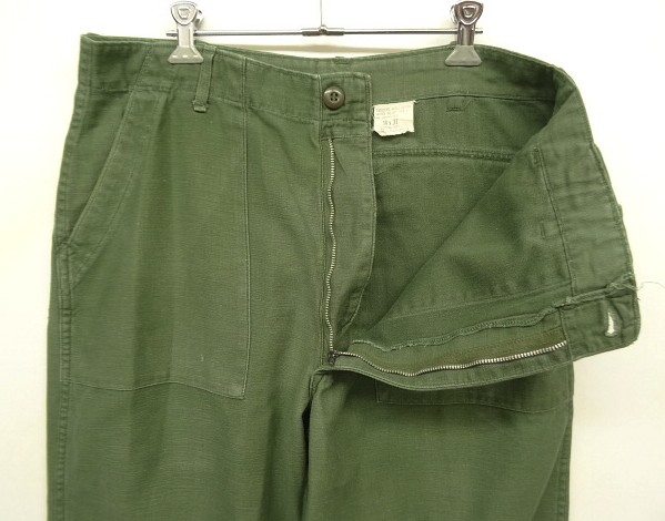 画像: 60'S アメリカ軍 US ARMY "OG107" コットンサテン ベイカーパンツ SCOVILLアルミジップ W36L31 (VINTAGE)