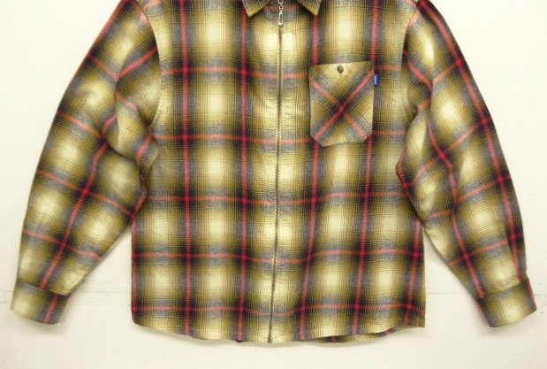画像: ANDREW フルジップ 長袖 シャツ オンブレチェック (USED)