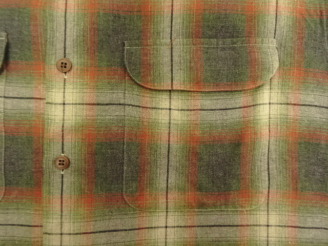 画像: 90'S J.CREW 旧タグ レーヨン 長袖 オープンカラーシャツ オンブレチェック (VINTAGE)