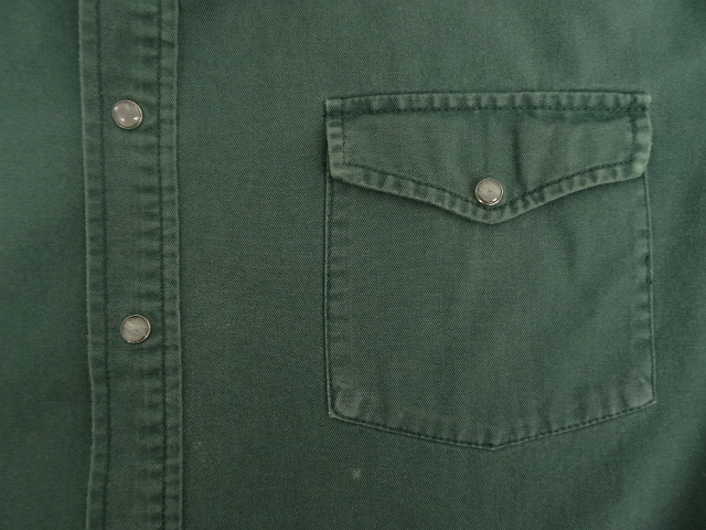 画像: 90'S GAP 旧タグ ツイル 長袖 ウエスタンシャツ ダークグリーン (VINTAGE)