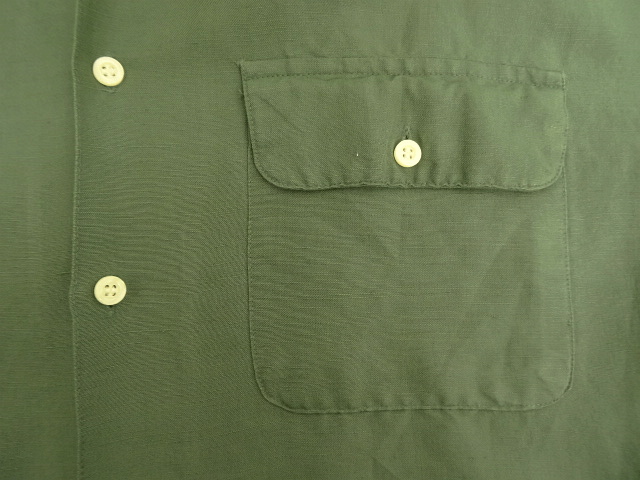 画像: 90'S GAP 旧タグ リネン/レーヨン 半袖 オープンカラーシャツ オリーブ (VINTAGE)
