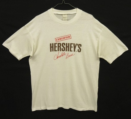 画像1: 80'S HERSHEY'S シングルステッチ 半袖 Tシャツ ホワイト USA製 (VINTAGE)